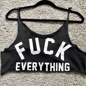 graphic black crop top